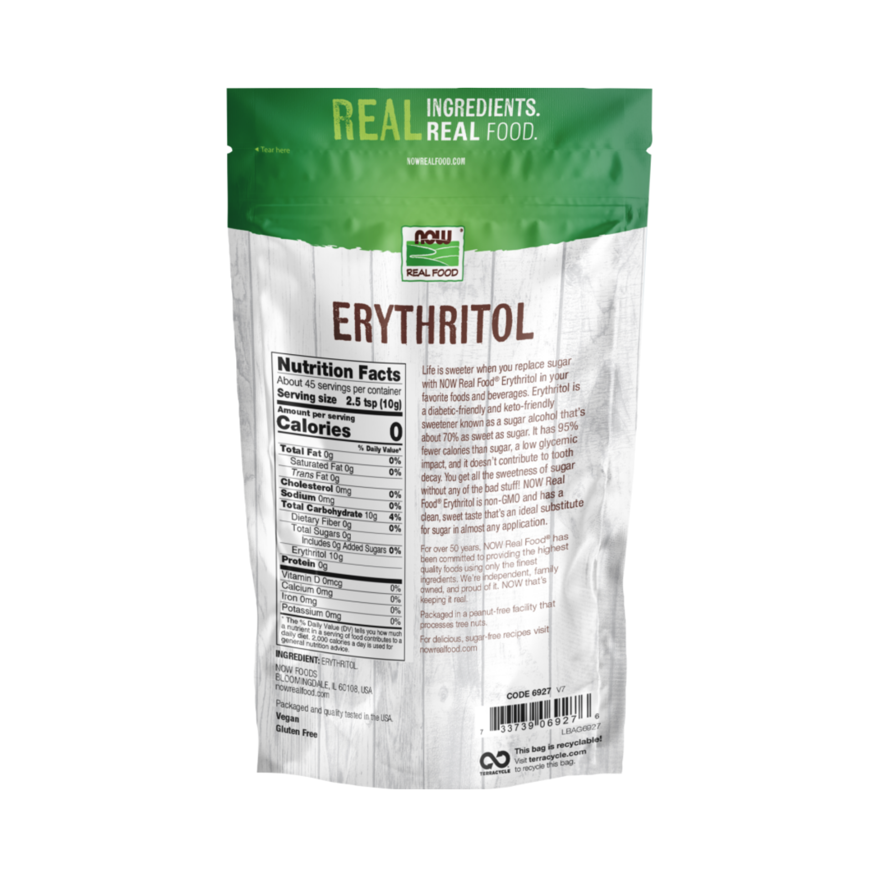 NOW Foods, Real Food, Erythritol, 2.5 Lbs