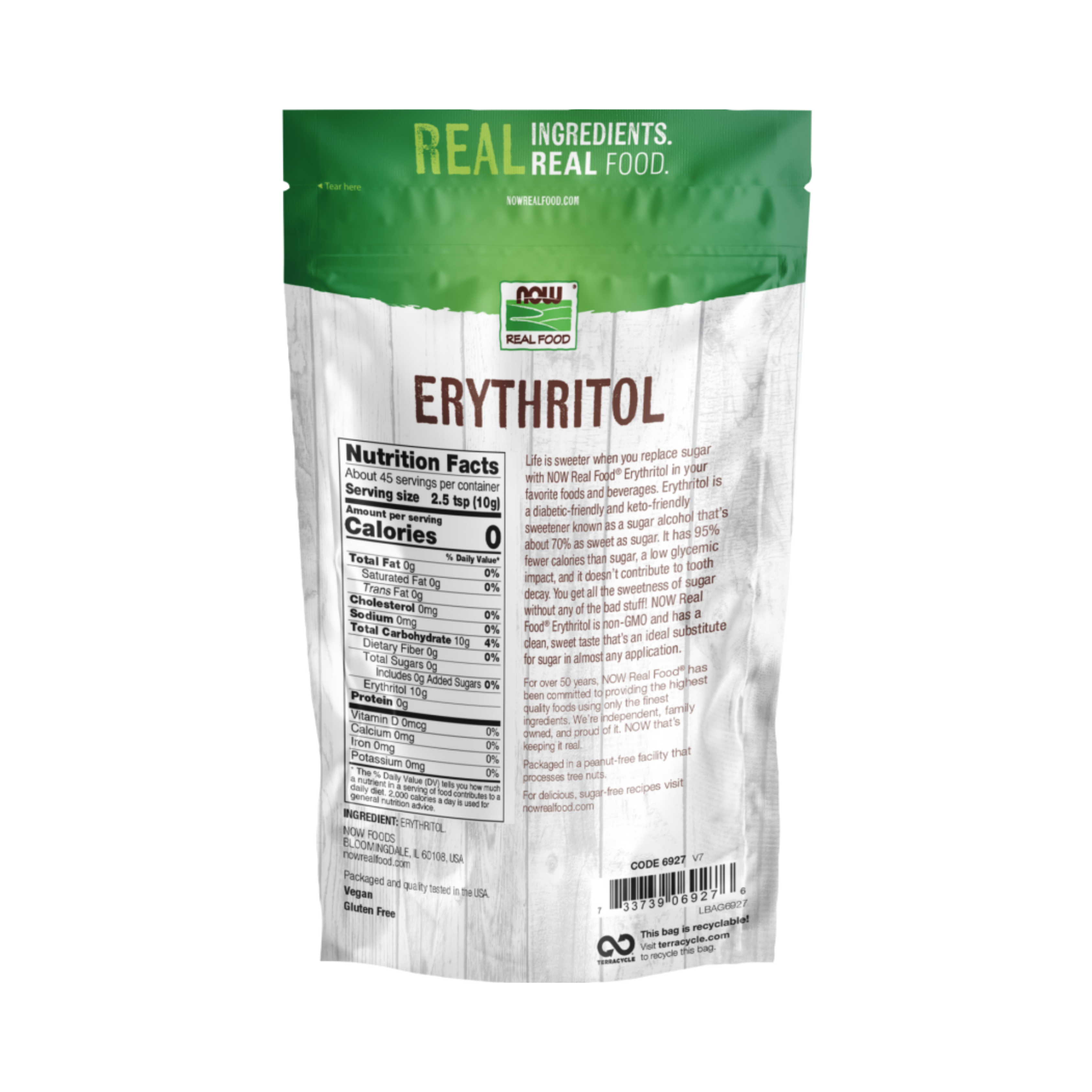 NOW Foods, Real Food, Erythritol, 1 Lb