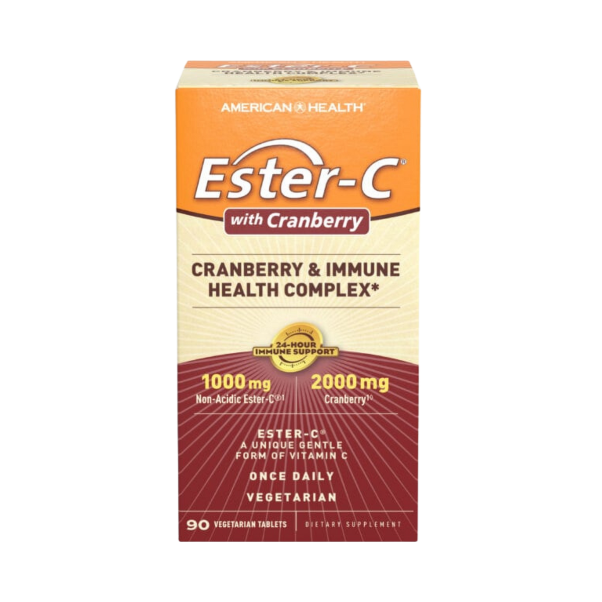 American Health, Ester-C® 1000 mg with Cranberry Tabs, Cranberry & Immune Health Complex, 90 Tablets