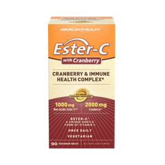 American Health, Ester-C® 1000 mg with Cranberry Tabs, Cranberry & Immune Health Complex, 90 Tablets