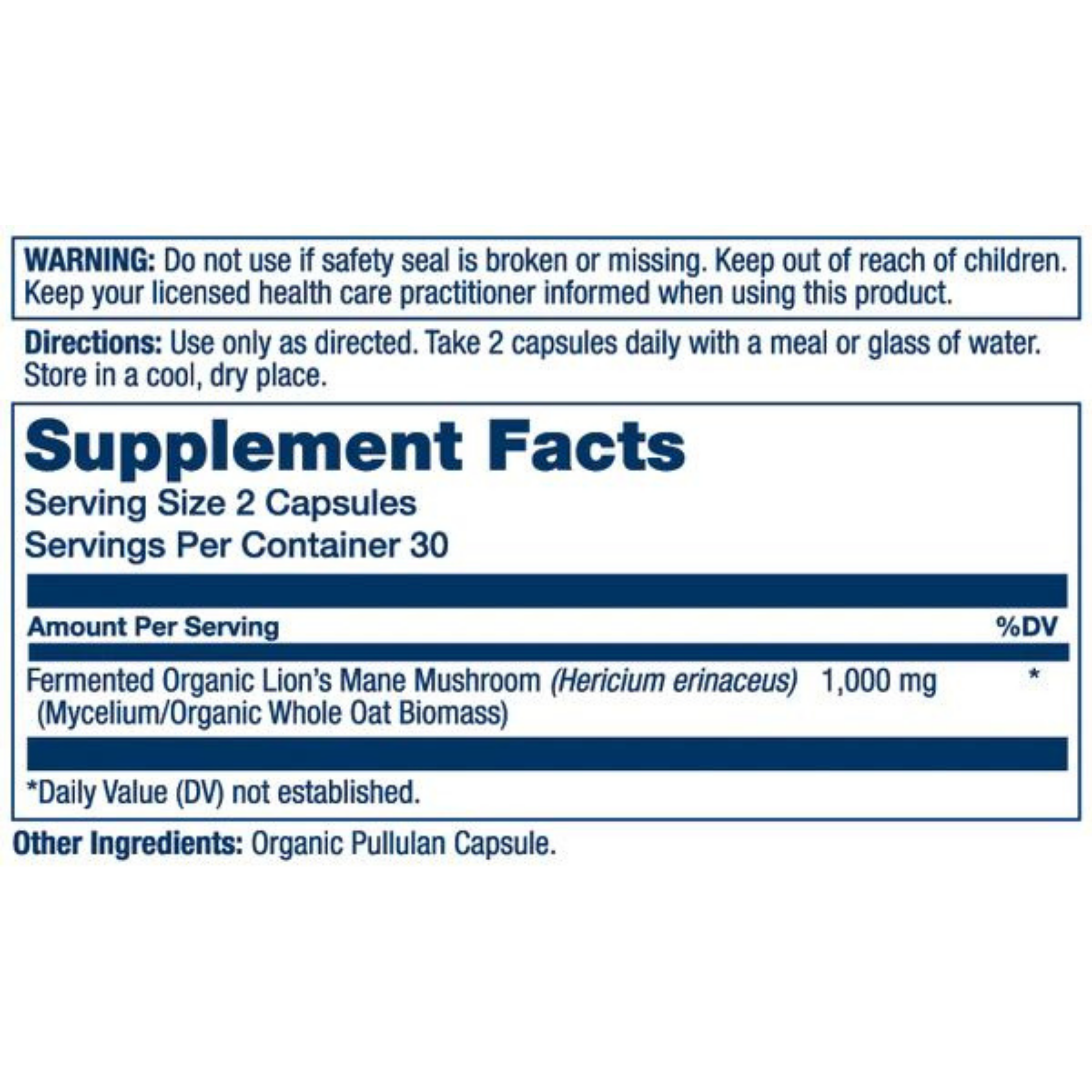 Solaray, Fermented Lion's Mane, 1000 Mg, 60 Capsules