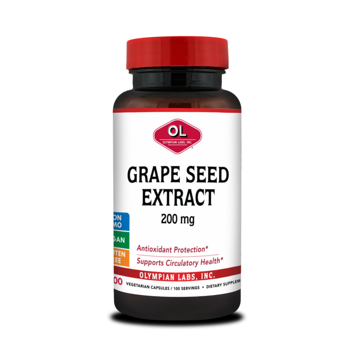 Olympian Labs, Grape Seed Extract, 200 Mg, 100 Capsules