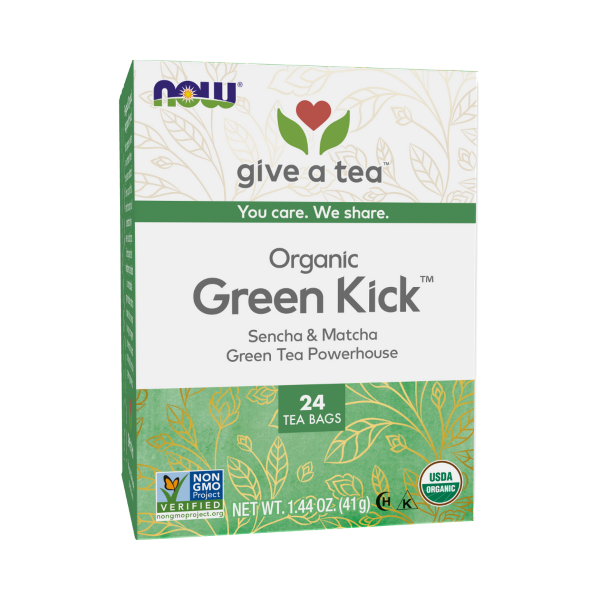 NOW Foods, Organic Green Kick, 24 Tea Bags, 1.7 Oz