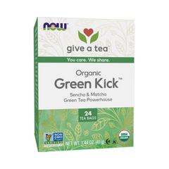 NOW Foods, Organic Green Kick, 24 Tea Bags, 1.7 Oz