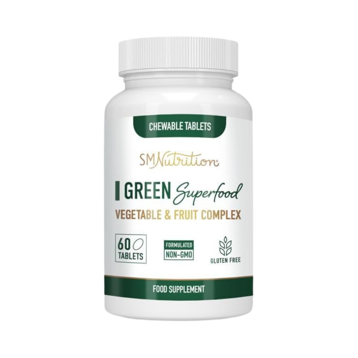 SMNutrition, Green Superfood Supplement Organic Greens - 28+ Fruits & Veggies, 60 Tablets