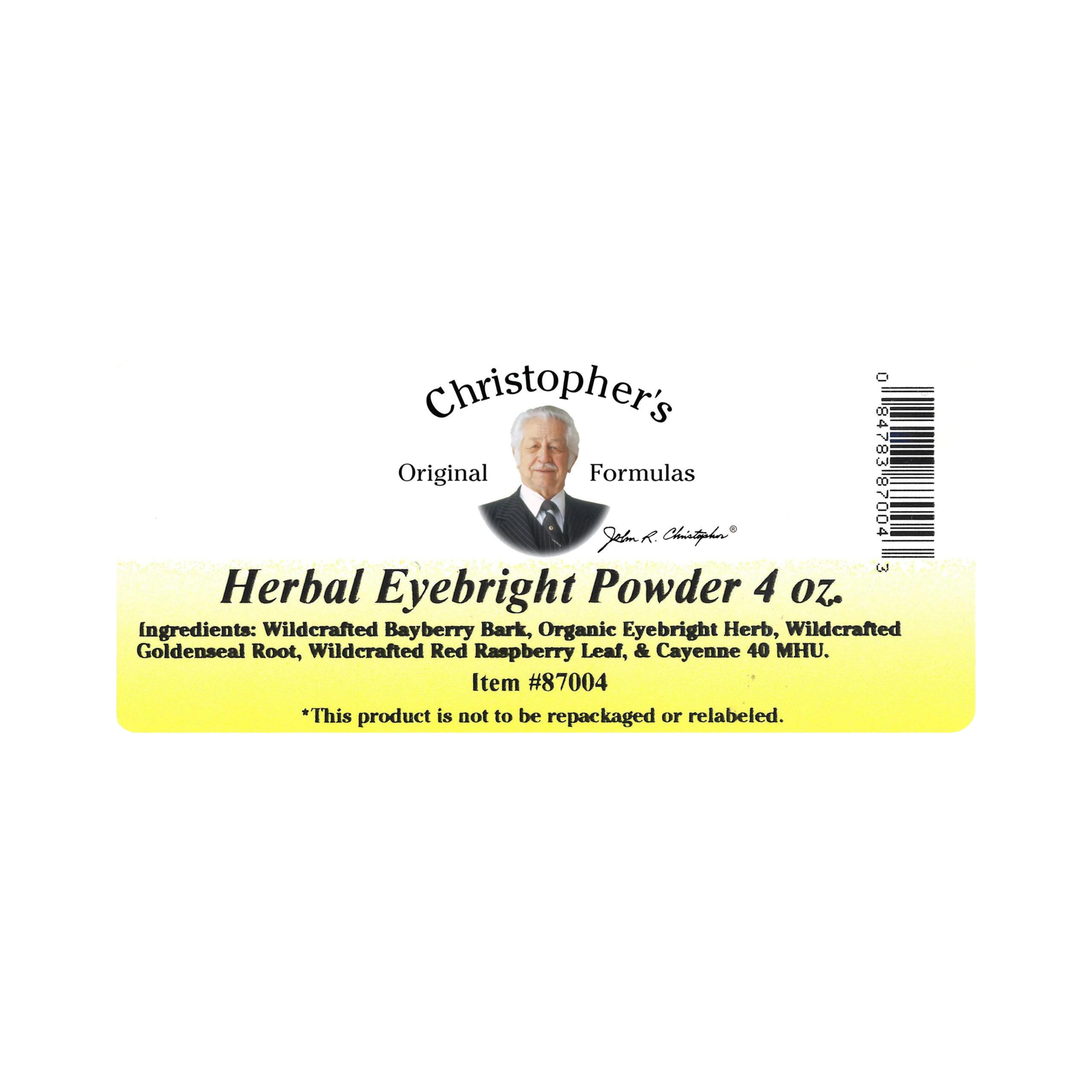 Christopher's Original Formulas, Herbal Eye Formula Powder, Bulk 4 Oz