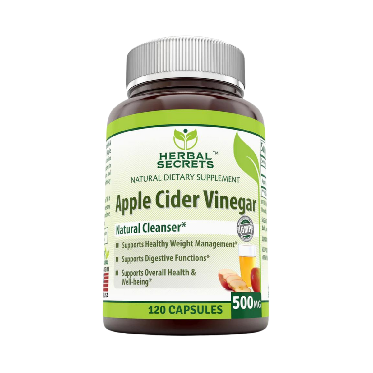 Herbal Secrets, Apple Cider Vinegar, 500 mg, 120 Capsules