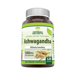 Herbal Secrets, Ashwagandha, 500 Mg, 120 Veggie Capsules