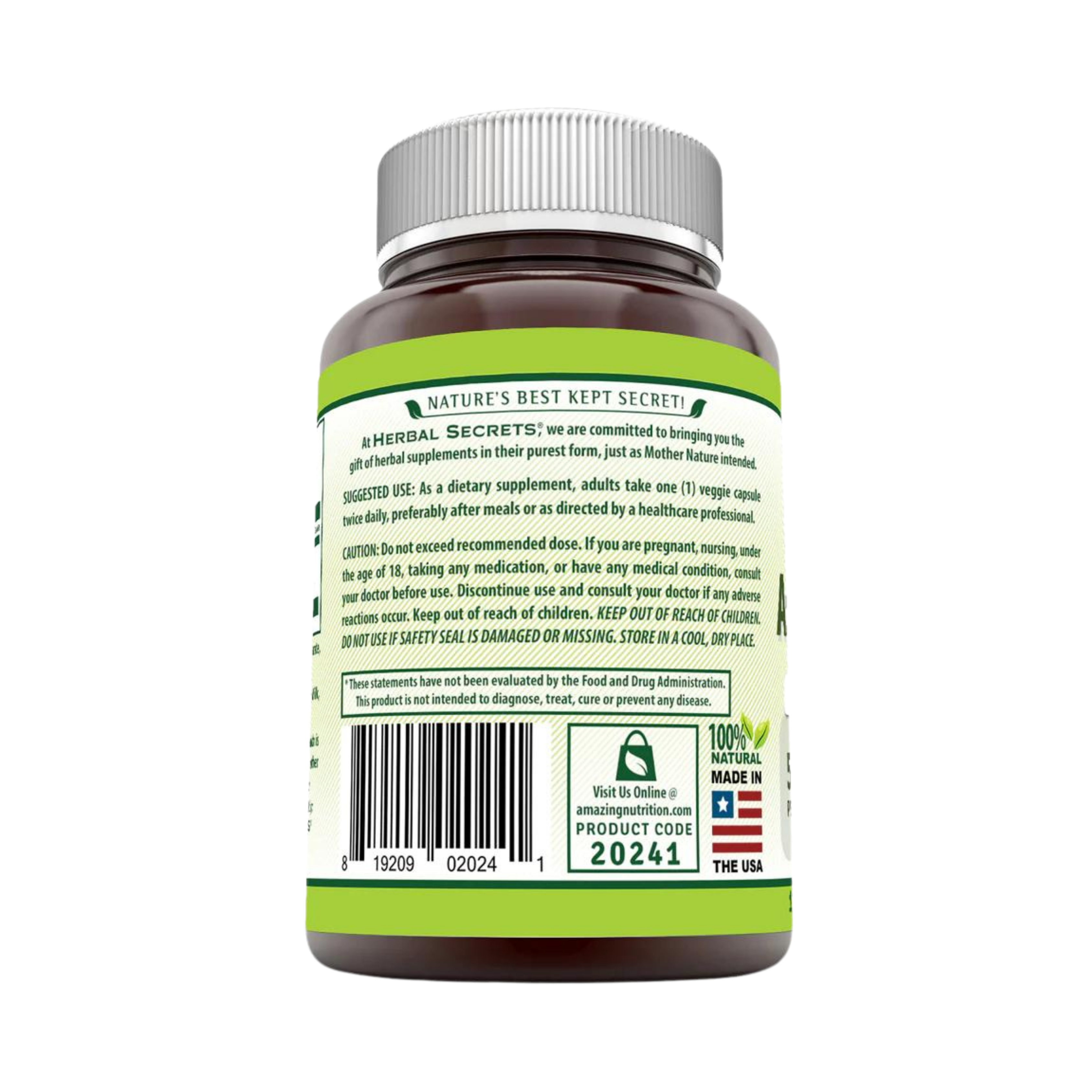 Herbal Secrets, Ashwagandha, 500 Mg, 120 Veggie Capsules