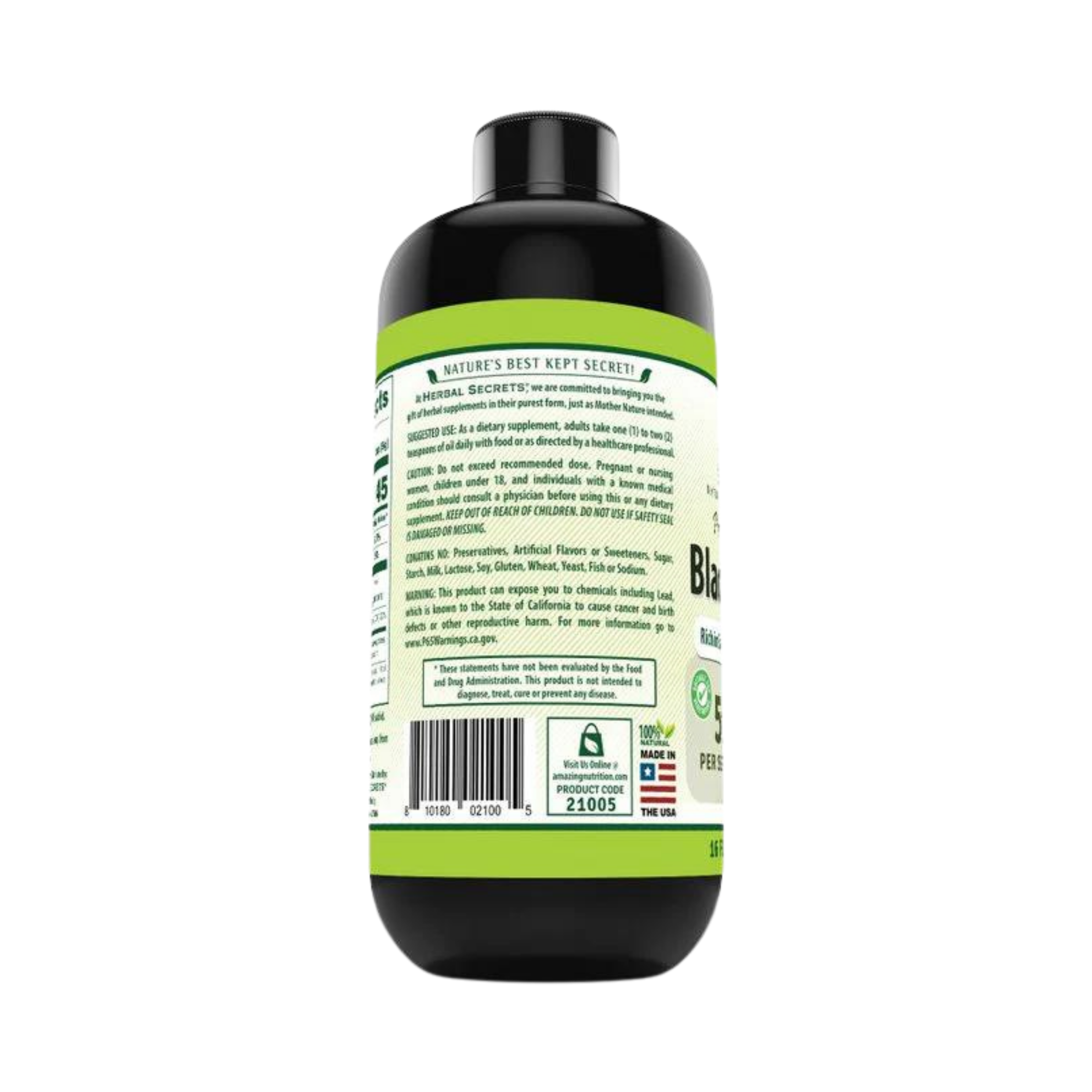 Herbal Secrets, Black Seed Oil, 16 FL OZ