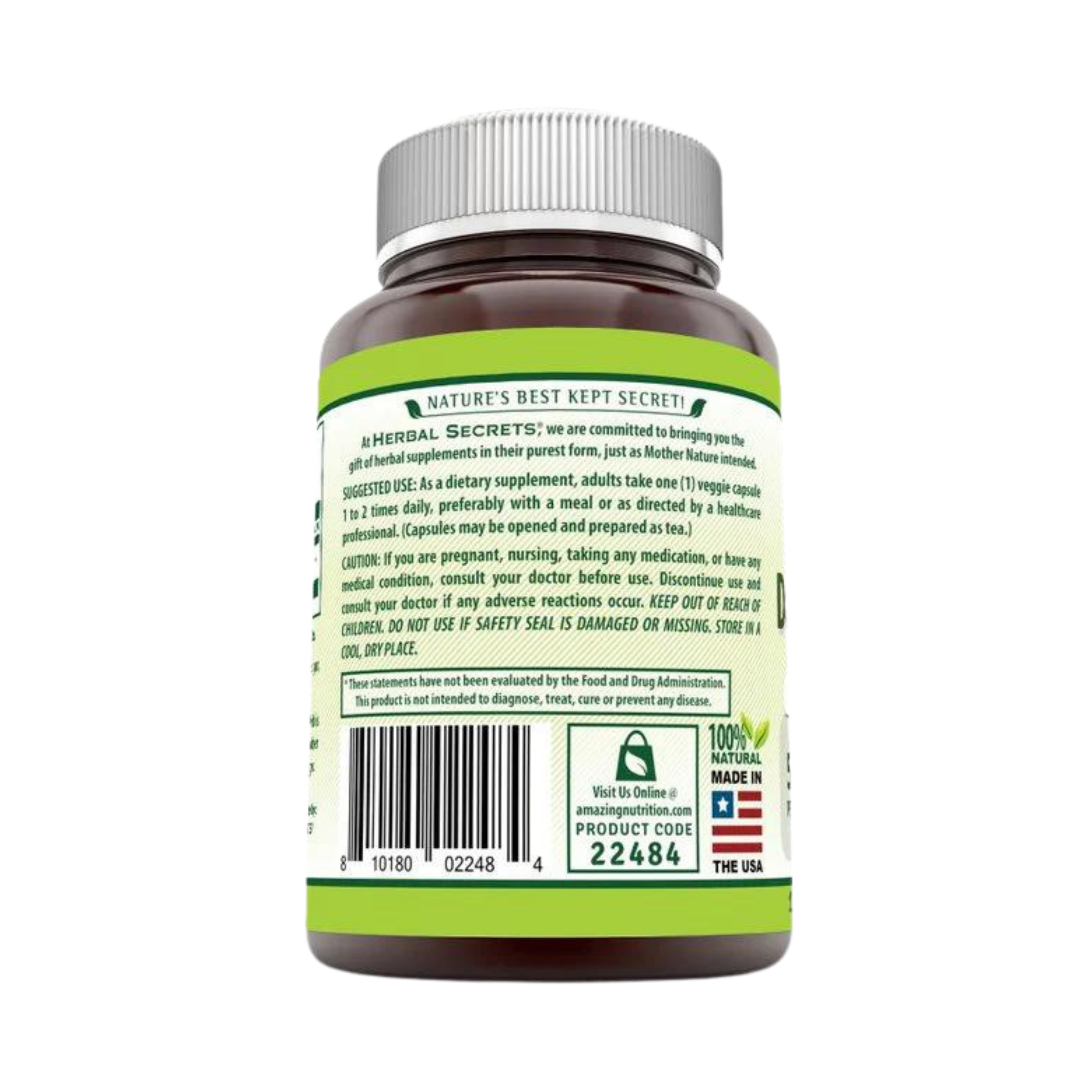 Herbal Secrets, Dandelion Root, 520 Mg, 120 Veggie Capsules