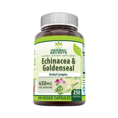 Herbal Secrets, Echinacea & Goldenseal Root, 450 Mg, 250 Veggie Capsules