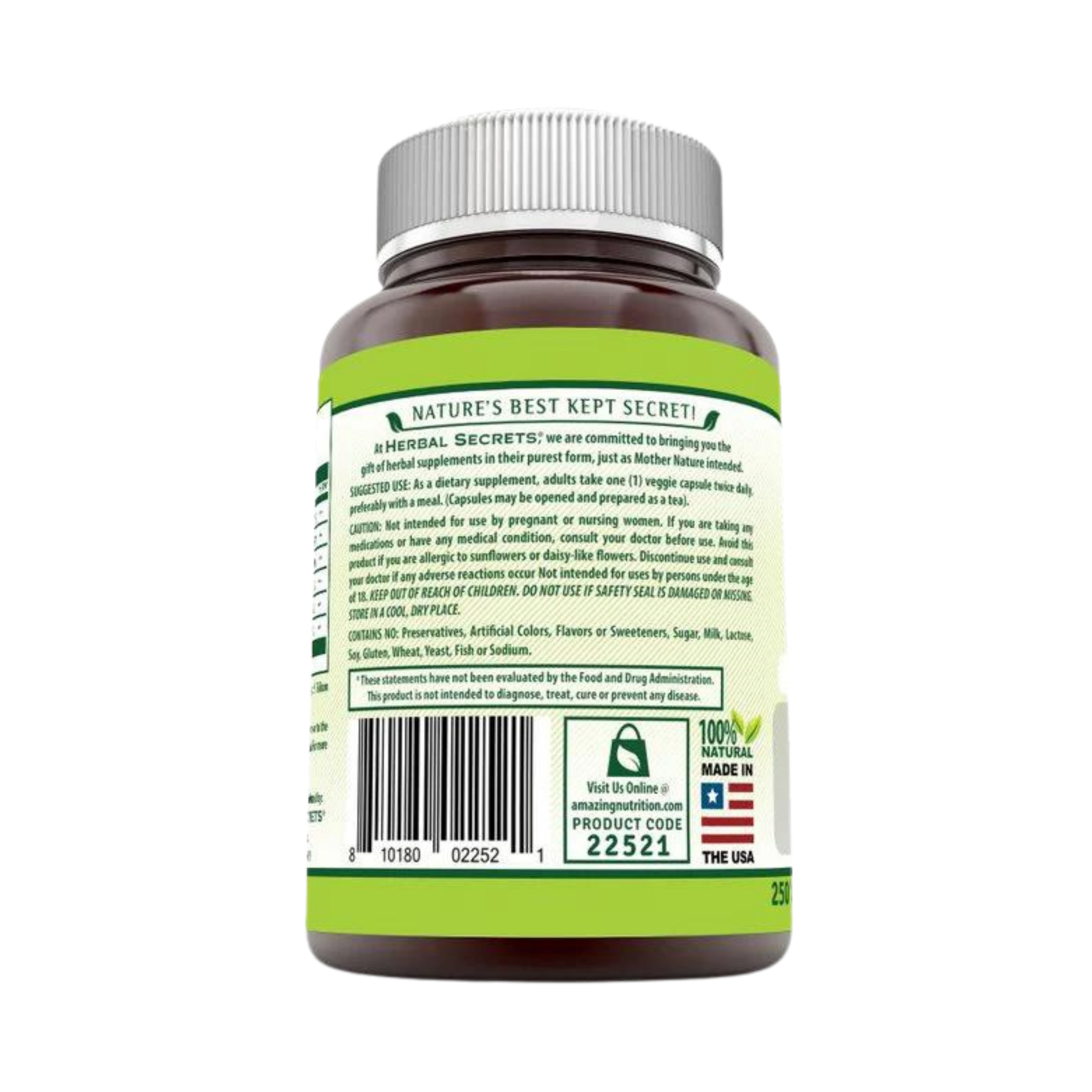 Herbal Secrets, Echinacea & Goldenseal Root, 450 Mg, 250 Veggie Capsules