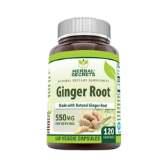 Herbal Secrets, Ginger Root Supplement, 550 Mg, 120 Capsules