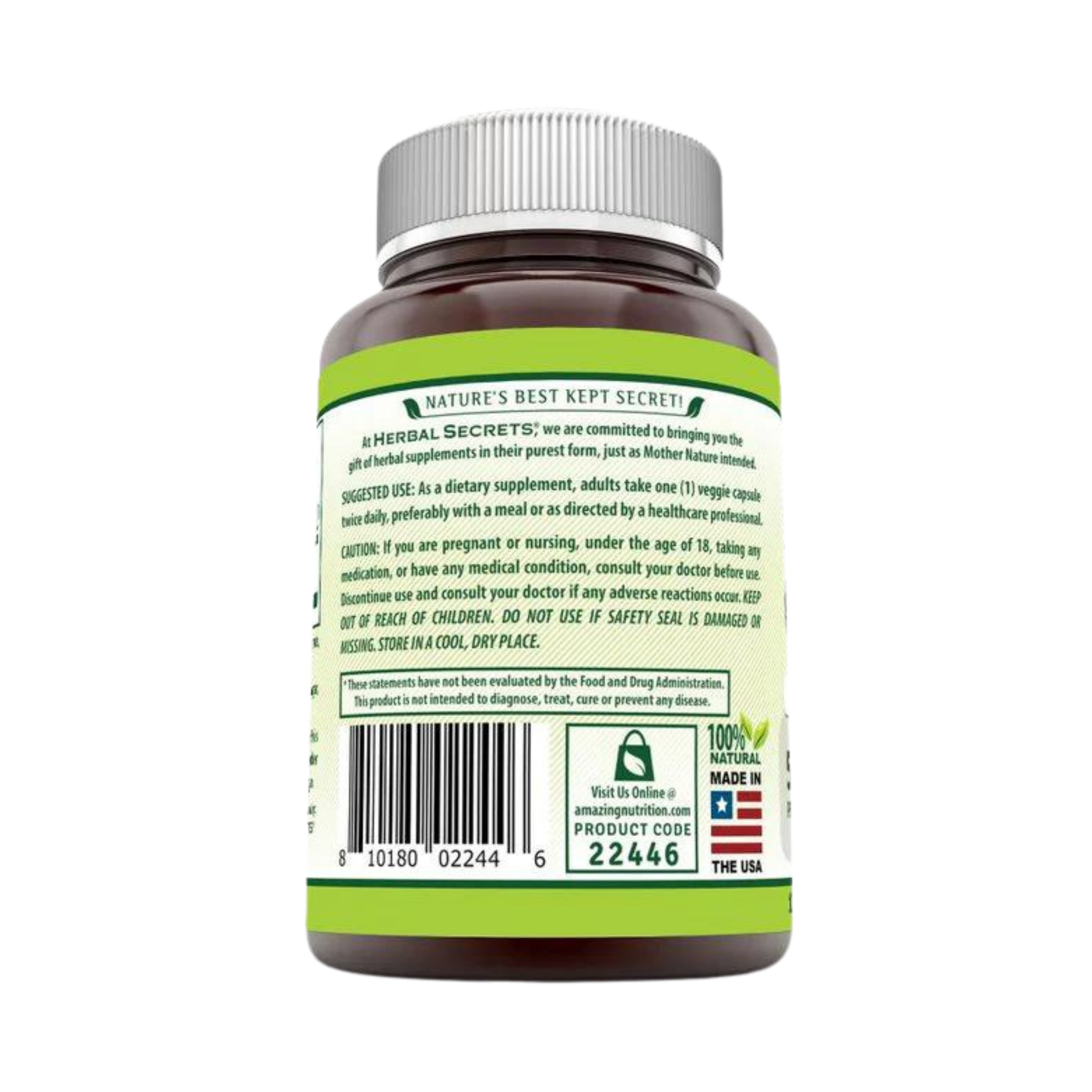 Herbal Secrets, Ginger Root Supplement, 550 Mg, 120 Capsules