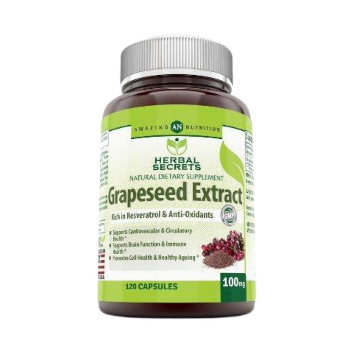 Herbal Secrets, Grapeseed Extract, 100 Mg, 120 Capsules