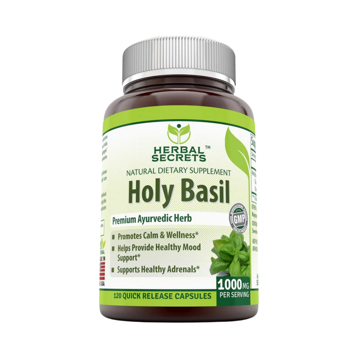 Herbal Secrets, Holy Basil, 1000 Mg, 120 Capsules