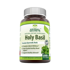 Herbal Secrets, Holy Basil, 1000 Mg, 120 Capsules