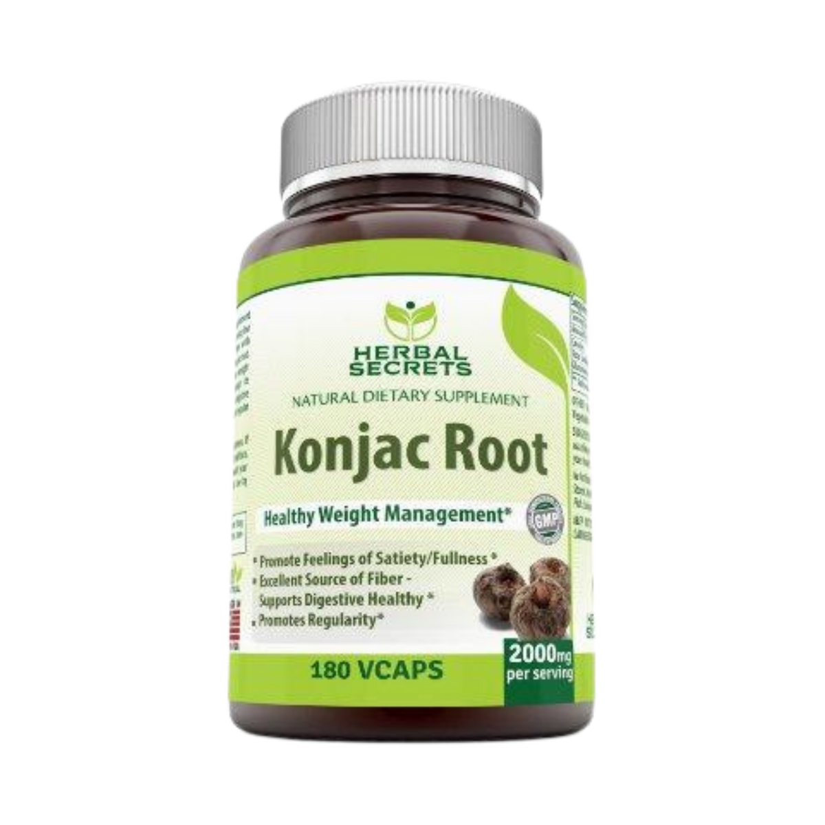 Herbal Secrets, Konjac Root, 2000 Mg, 180 Veegie Capsules