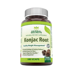 Herbal Secrets, Konjac Root, 2000 Mg, 180 Veegie Capsules