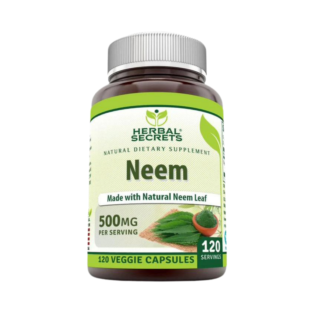 Herbal Secrets, Neem, 500 Mg, 120 Vegetarian Capsules