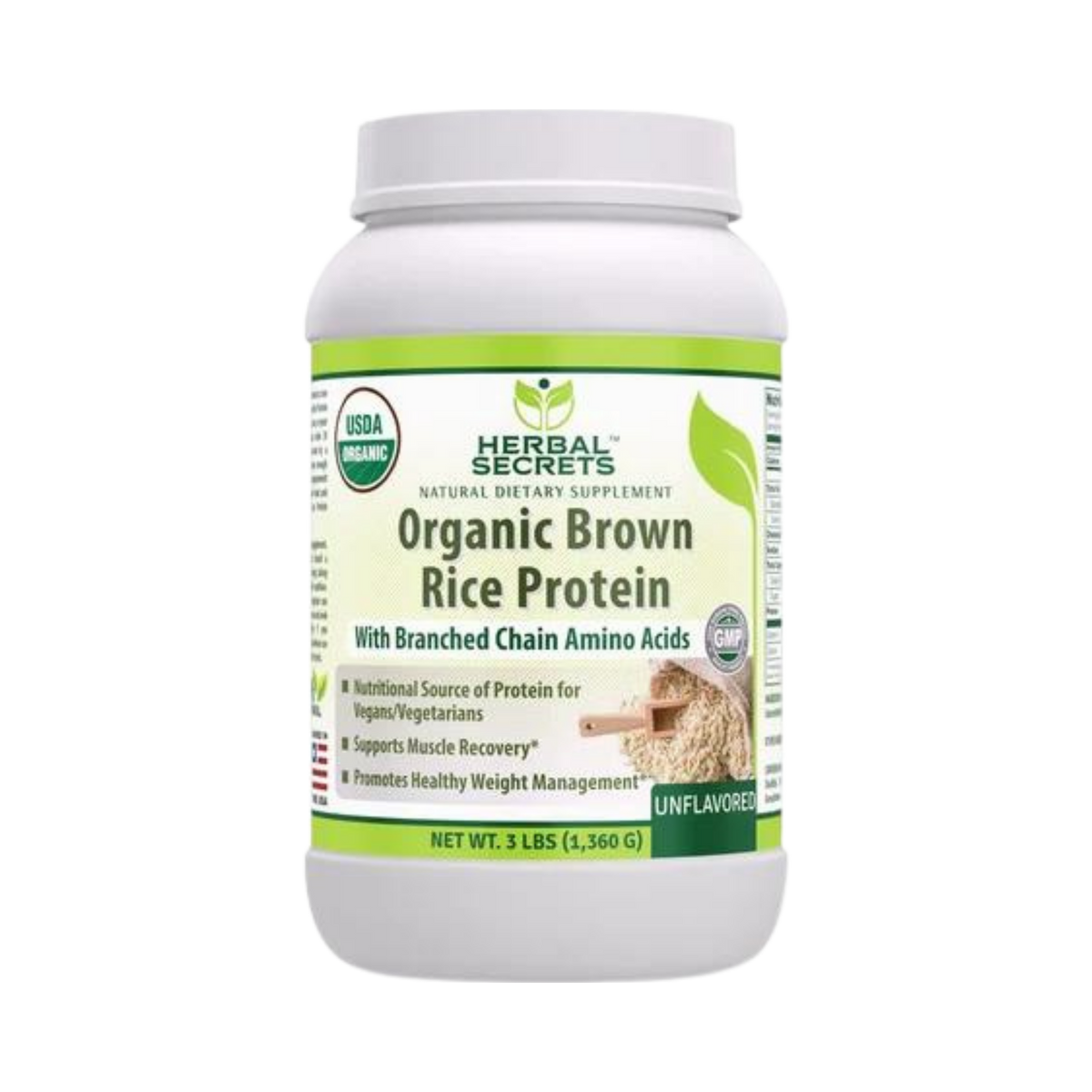 Herbal Secrets, Organic Brown Rice Protein Powder, 3 lbs