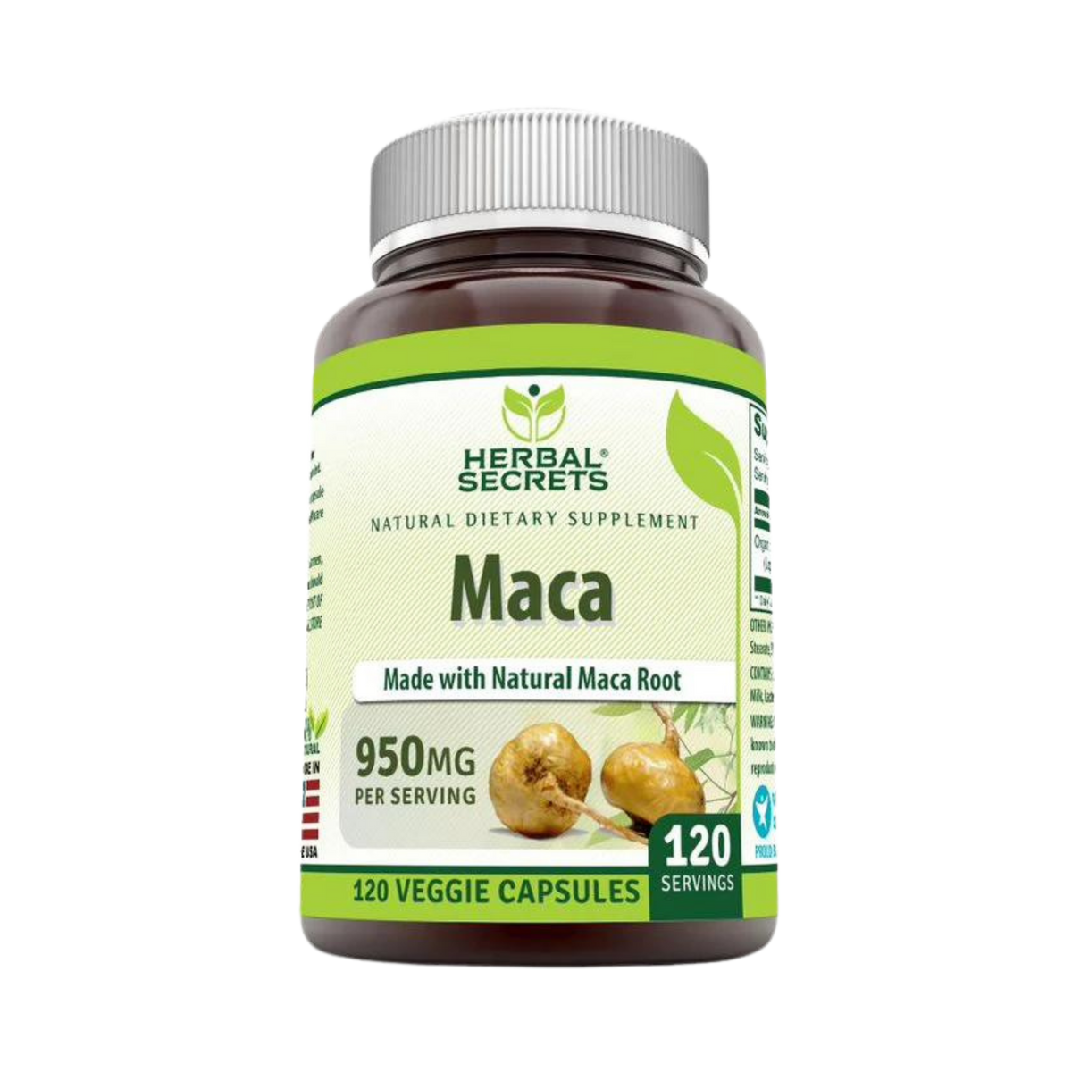 Herbal Secrets, Organic Maca, 950 Mg, 120 Veggie Capsules