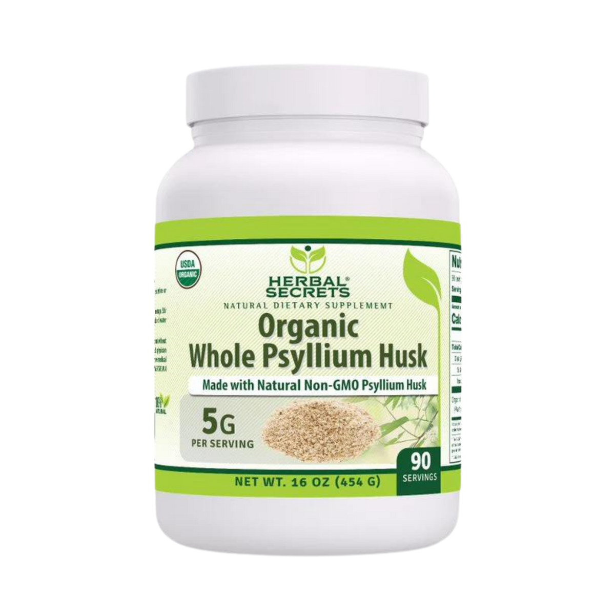 Herbal Secrets, Organic Psyllium Husk, 16 Oz