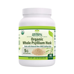 Herbal Secrets, Organic Psyllium Husk, 16 Oz