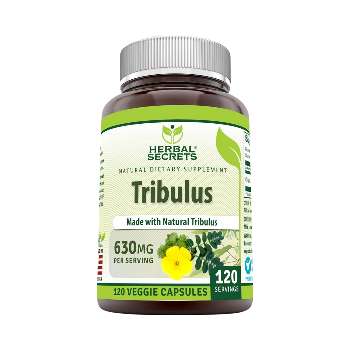 Herbal Secrets, Tribulus, 630 Mg, 120 Veggie Capsules