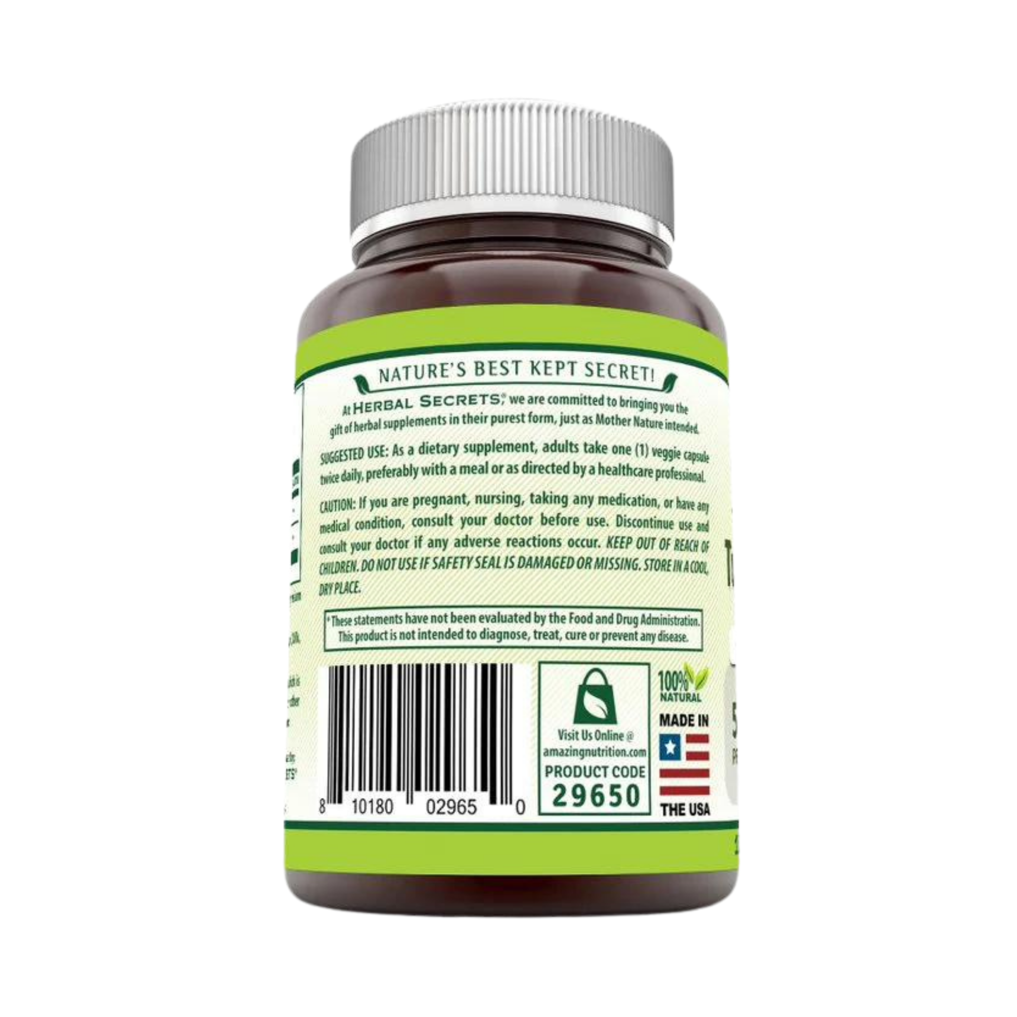 Herbal Secrets, Turmeric & Ginger, 500 Mg, 180 Veggie Capsules