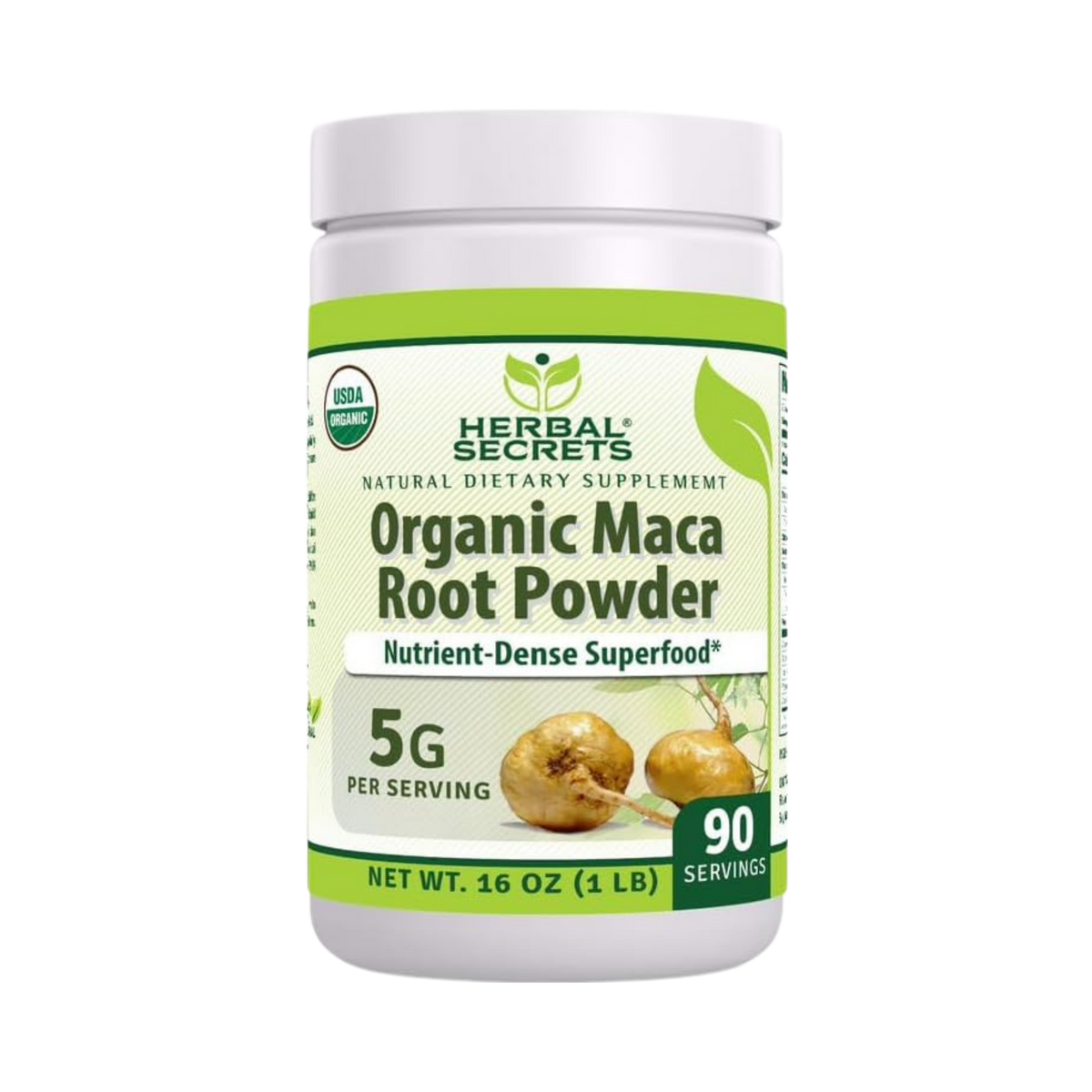 Herbal Secrets, USDA Certified Organic Maca Root Powder, 16 oz