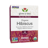 NOW Foods, Organic Real Tea, Organically Hip Hibiscus, Caffeine-Free, 24 Tea Bags, 1.7 Oz