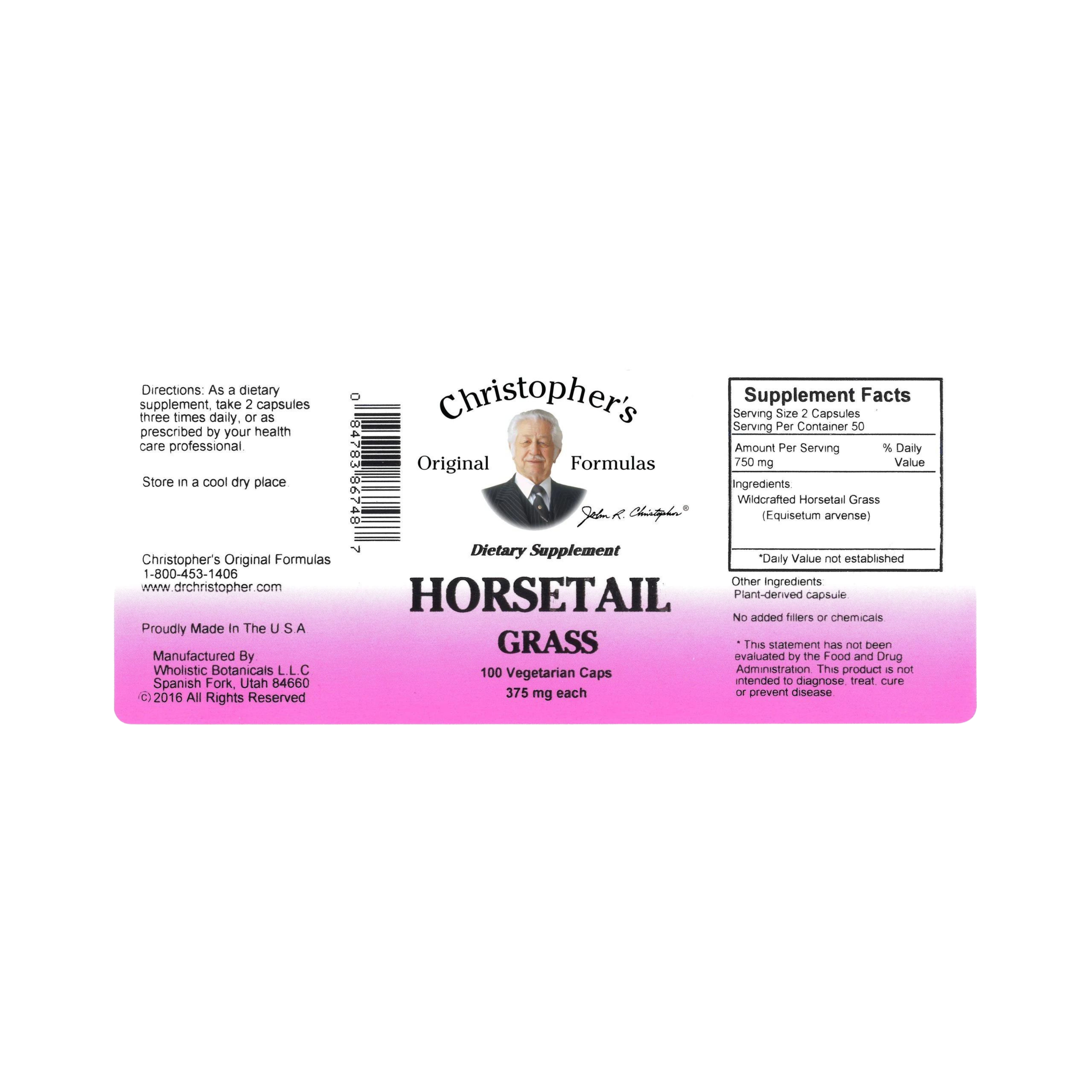 Christopher's Original Formulas, Horsetail, 100 Capsules