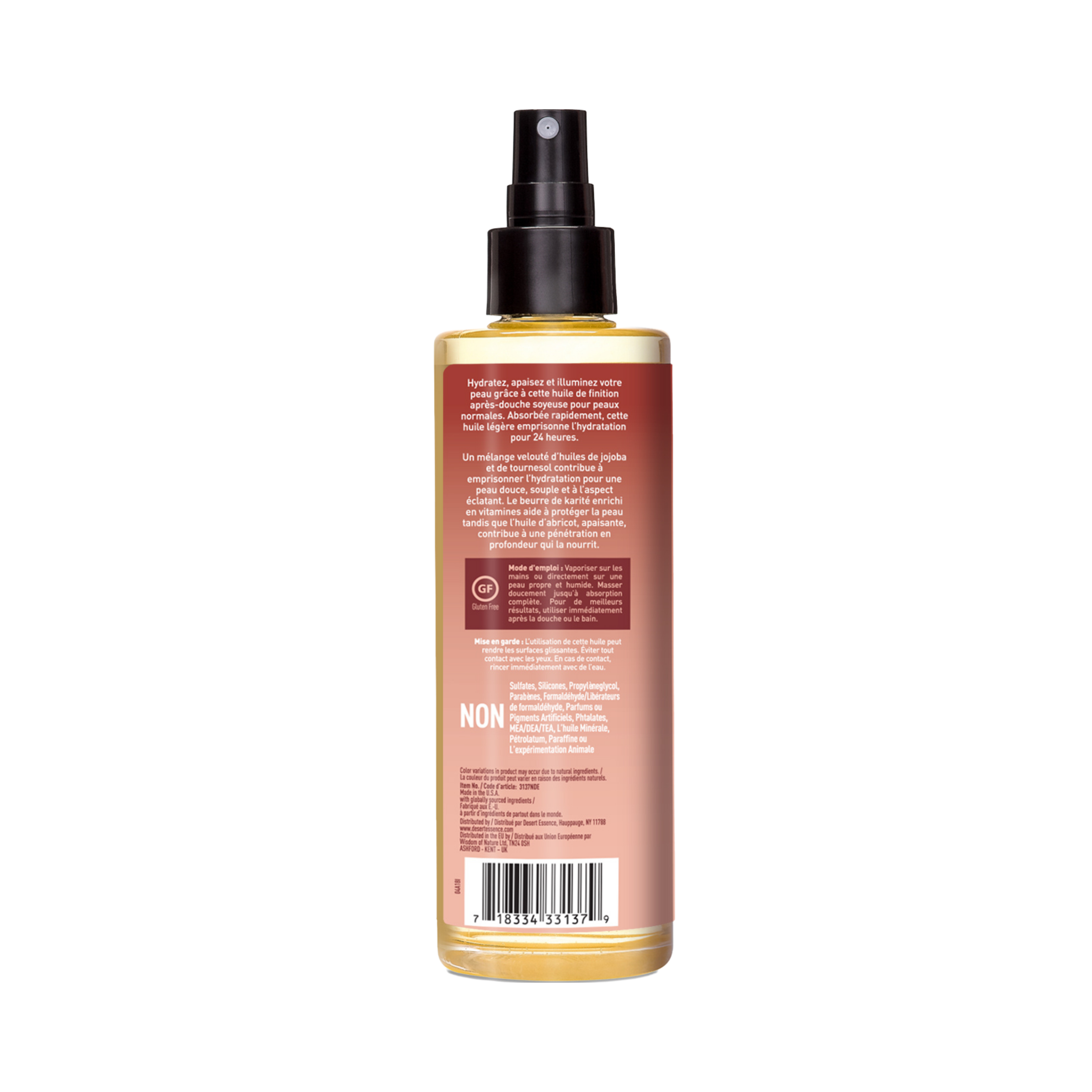 Desert Essence, Jojoba & Sunflower Body Oil Spray, 8.28 Fl Oz