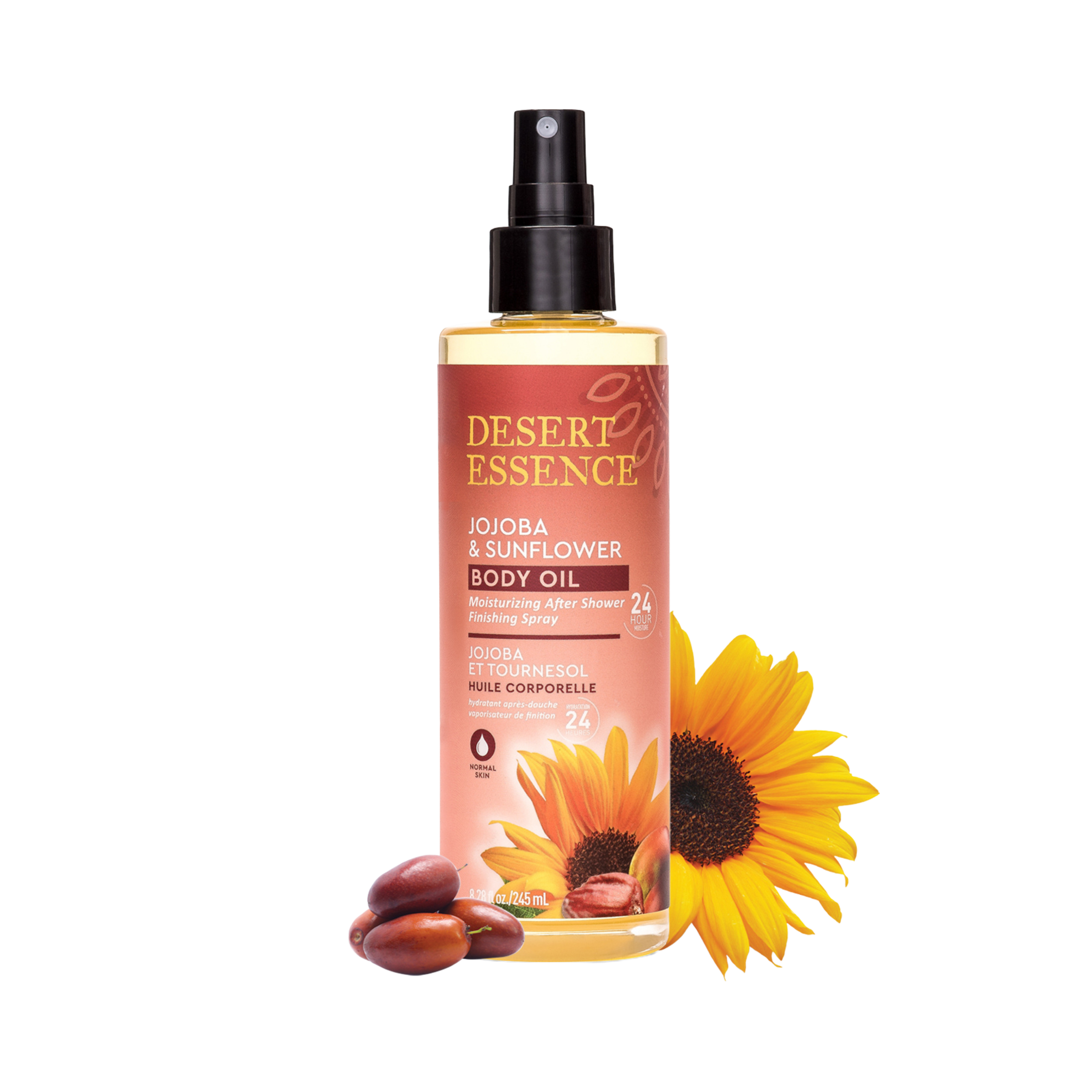 Desert Essence, Jojoba & Sunflower Body Oil Spray, 8.28 Fl Oz