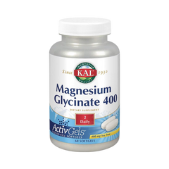 KAL Magnesium Glycinate 400 ActivGels, Non-GMO & Vegan, 60 Softgels