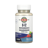 KAL, B-12 Methylcobalamin & Adenosylcobalamin, Mixed Berry, 2,000 Mcg, 60 Micro Tablets