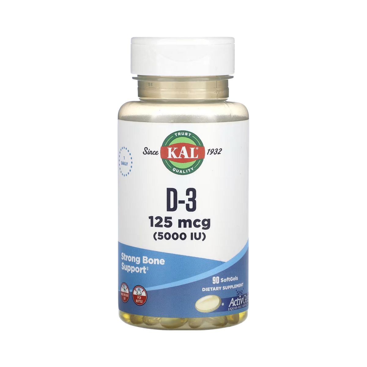 KAL, D-3, 125 mcg (5,000 IU), 90 Softgels