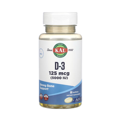 KAL, D-3, 125 mcg (5,000 IU), 90 Softgels