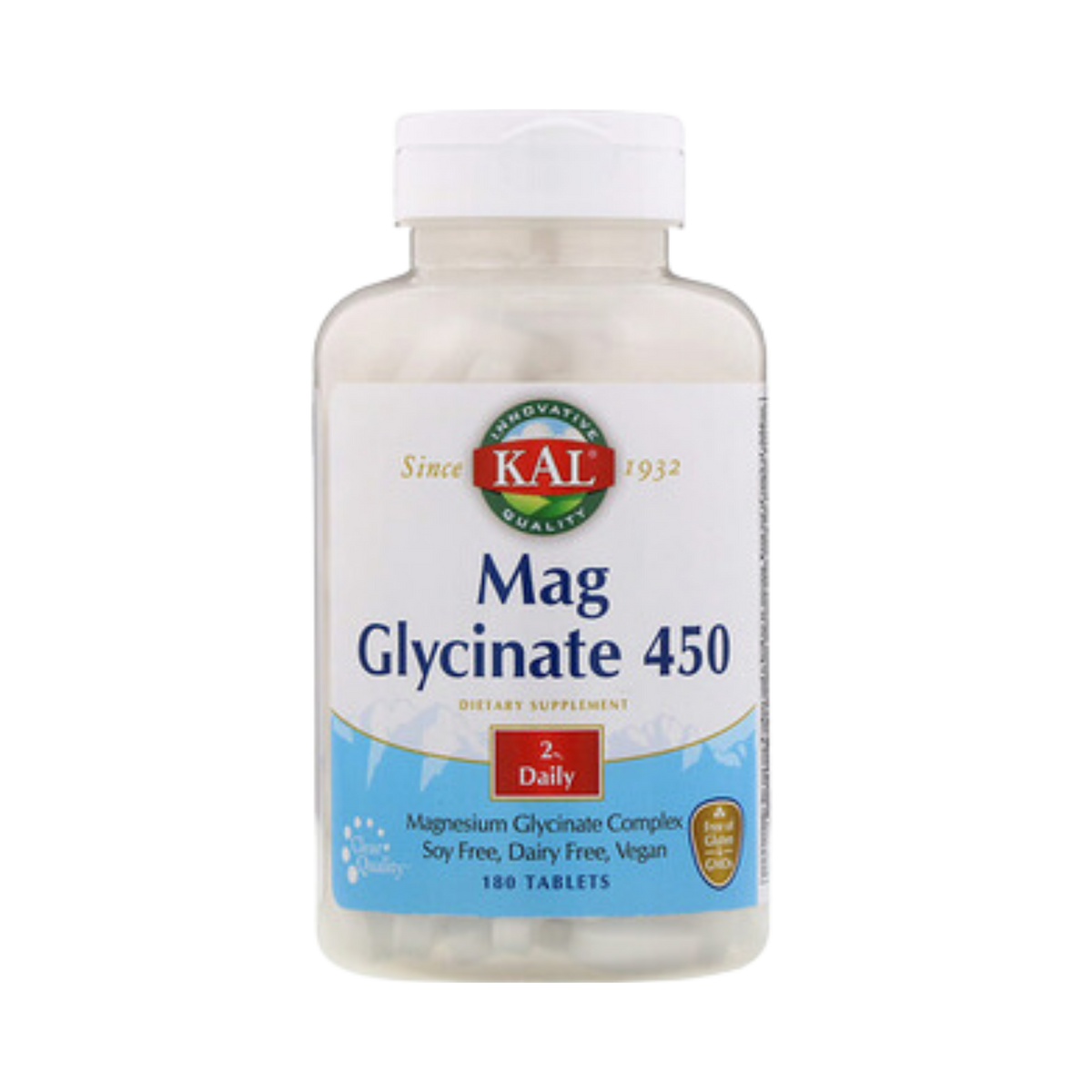 KAL, Magnesium Glycinate, 450 mg, 180 Tablets