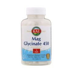 KAL, Magnesium Glycinate, 450 mg, 180 Tablets