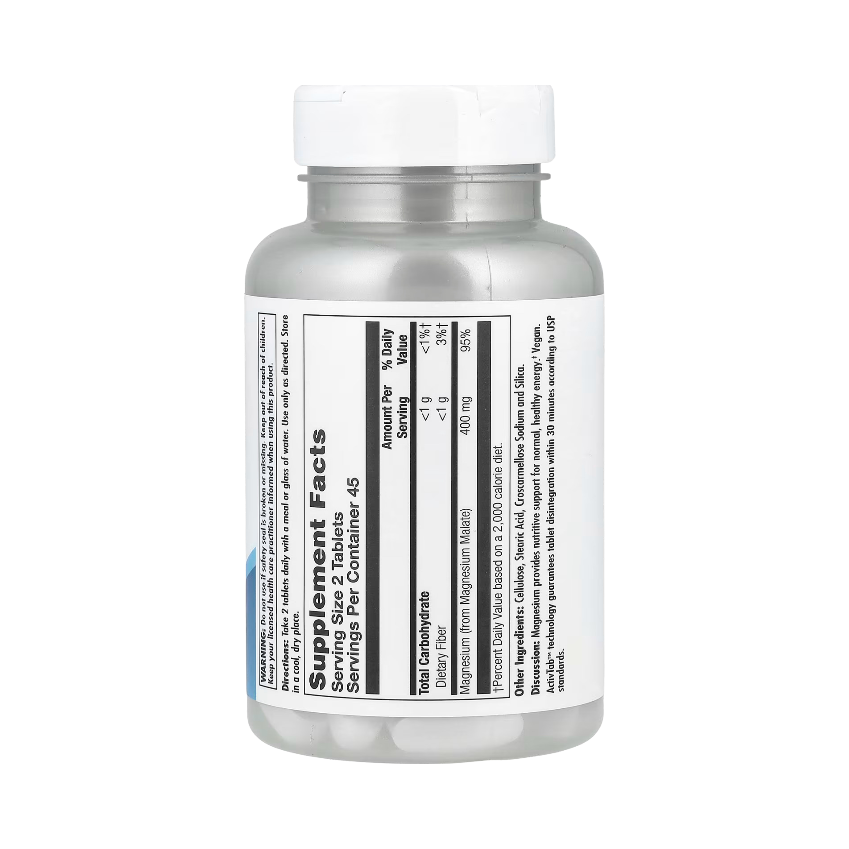 KAL, Magnesium Malate 400, 90 Tablets