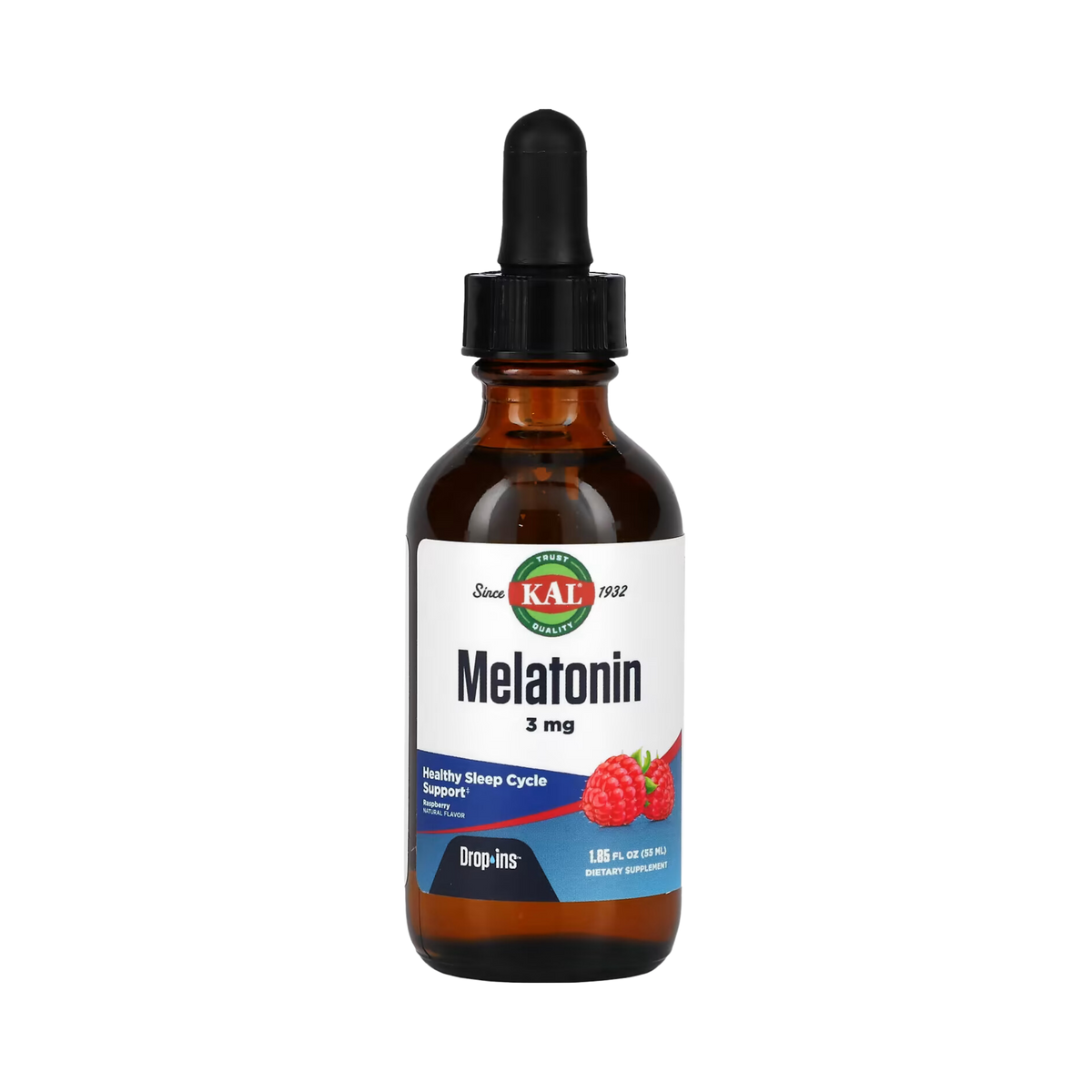 KAL, Melatonin, Raspberry, 3 Mg, 1.85 Fl Oz