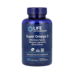 Life Extension - Super Omega-3 EPA/DHA Fish Oil, Sesame Lignans & Olive Extract 120 Softgels