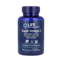 Life Extension - Super Omega-3 EPA/DHA Fish Oil, Sesame Lignans & Olive Extract 60 Softgels