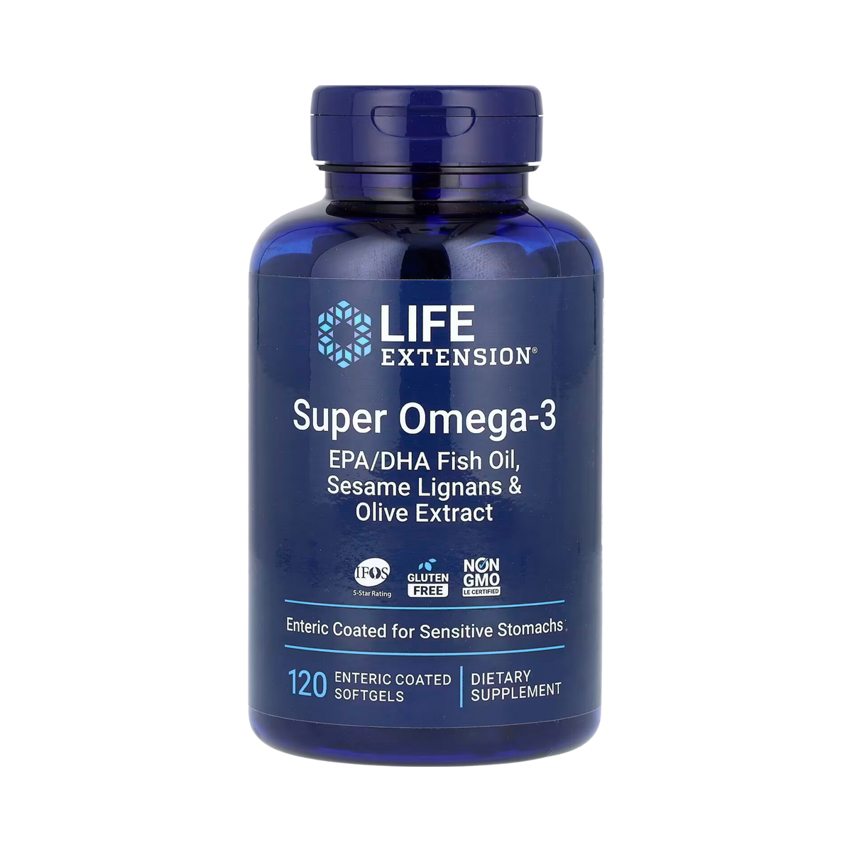 Life Extension, Super Omega-3 EPA/DHA Fish Oil, Sesame Lignans & Olive Extract, 120 Enteric Coated Softgels