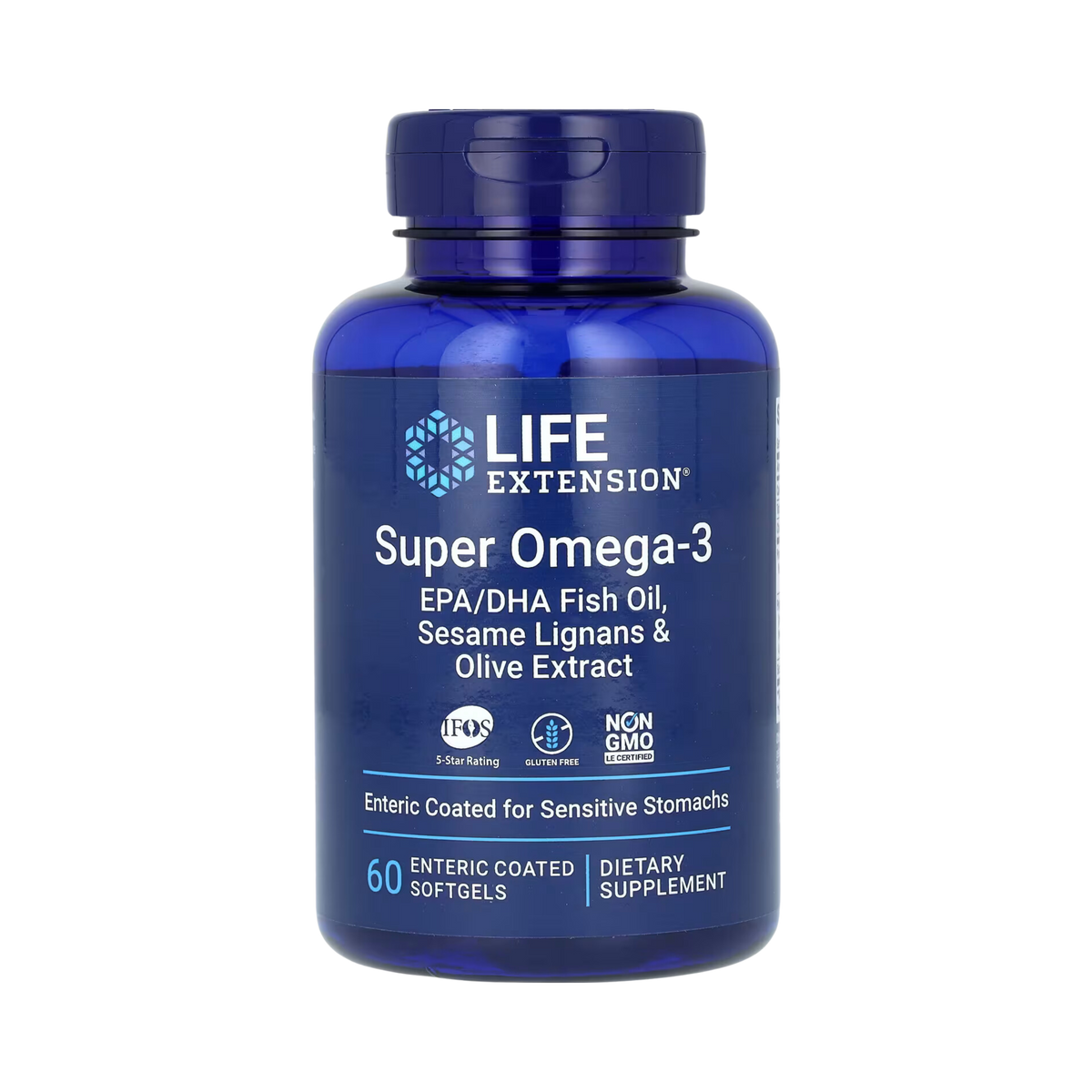 Life Extension, Super Omega-3 EPA/DHA Fish Oil, Sesame Lignans & Olive Extract, 60 Enteric Coated Softgels