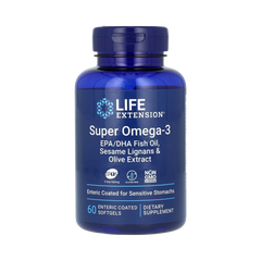 Life Extension, Super Omega-3 EPA/DHA Fish Oil, Sesame Lignans & Olive Extract, 60 Enteric Coated Softgels