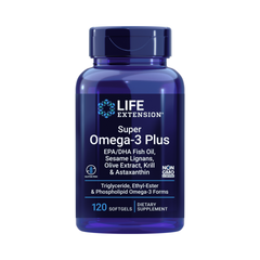 Life Extension - Super Omega-3 Plus EPA/DHA Fish Oil, Sesame Lignans, Olive Extract, Krill & Astaxanthin 120 Softgels